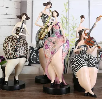 Sodobna Fat Lady Smolo Kiparstvo Art Soft Ustvarjalno Dekoracijo Doma Dodatki Povzetek Glasba Znak Okraski Okraski