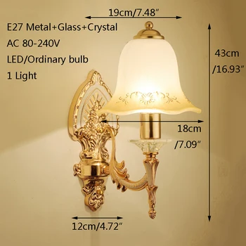 Sodobna prekrita cinkove zlitine kristalno steno Žarnice E27 LED 220V svetlo Stenske Luči za dnevno sobo, spalnica restavracija hodnik cafe bar