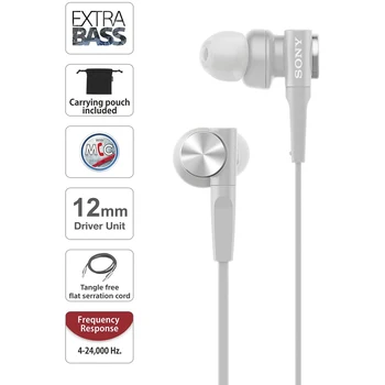 SONY MDR-XB55AP Premije V Uho Extra Bass Slušalke z Mikrofon Stereo Slušalke 3.5 mm Žično Čepkov Šport Prostoročno Slušalko