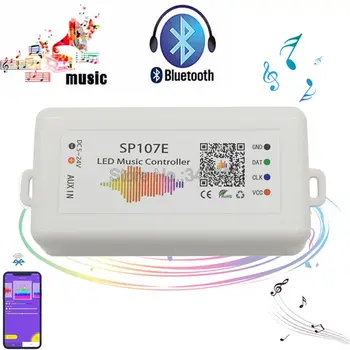 SP107E Bluetooth, LED Glasba Krmilnik Pixel IC SPI Krmilnik za Pametni Telefon APP za WS2812B WS2813 SK6812 LED Trak 2048 slikovnih Pik