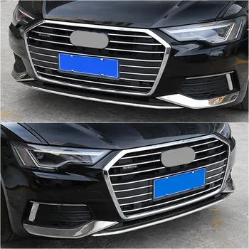 Sprednji Odbijač Trim Trakovi iz Nerjavečega Jekla 3Pcs Za Audi A6 C8 2019 Avto Styling Glavo Dekoracijo Nalepke Nalepke