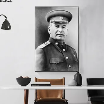 Stalin Portret Minimalistične Umetnosti Platno Poster Tiskanje Slika slikarstvo Črno Belo Steno Sliko Sodobne Dom Dekoracija
