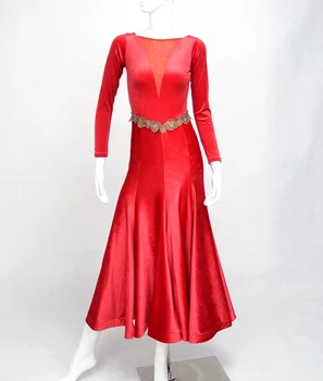 Standard Dvorana Ženske Obleke Poletje Nov Eleganten minimalističen Rdeče Valček Ples Kostum za Odrasle Dvorana Konkurence Plesno Obleko