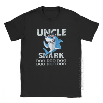 Stric Shark Doo Doo T-Majice Za Moške Stric Shark Očka Shark Darila Osnovne Tees Posadke Vratu In Bombaž Oblačila Plus Velikost Majice