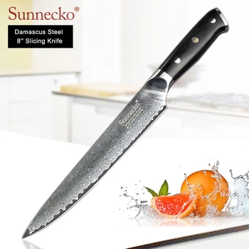 SUNNECKO Premium Kuhar Nož Japonski Kuhinjski Noži Oster Pripomoček Santoku Rezanje Odrezanje Cleaver Damask Cut Nož G10 Ročaj