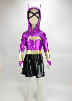 Superheroj Dekleta Hoodie Obleko - Otroci Batgirl Kostum TuTu Obleka za Halloween Kostumi (3-9Years) Stranka Obleko