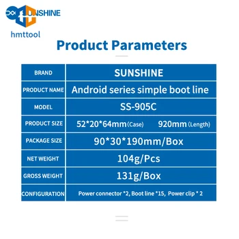 SUSHINE SS-905C Android Telefon testu Moči Kabel za Napajanje Boot Kabel Za Samsung/ Huawei /Xiaomi Odbor Polnjenje Žičnih Orodja