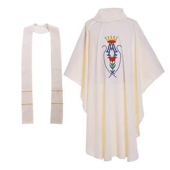 Sveti Belo Krono Vzorec Vezene Katoliške Cerkve Duhovnik Surplices Chasuble Vestments