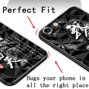 Svetlobna Mehkega Silikona, Akrila telefon primeru kritje za iPhone 6 6S 7 8 Plus X XR XS 11 Pro Max SE 2020 Vrečko Celice Žareti v Temno Naruto