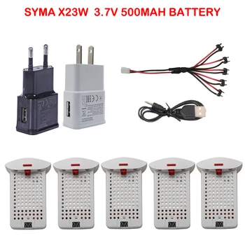 Syma X23 / X23w brnenje originalne baterije RC Quadcopter Rezervni Deli Pribor 3,7 V 500mAh Baterija in Polnilnik 5-1 Kabel