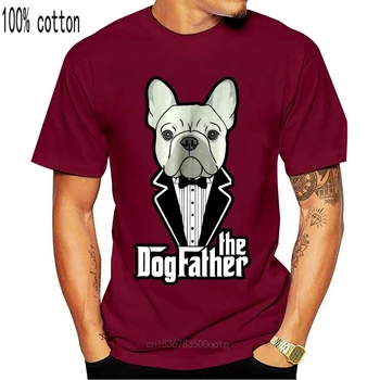 T-Majica-Črna Papa T-Shirt Darilo-Moški je Dogfather! Francoski Buldog Oče Frenchie