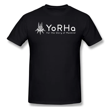T-Shirt za Moške YoRHa - Bela, Bombaž NieR Automata T Shirt 6XL Smešno Plus Velikost Oblačila