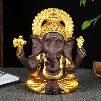 Tajski Slon Bog Ganesh kip Čaj pet Čisti Indijski Buddhist Ustvarjalne Keramika kip bude