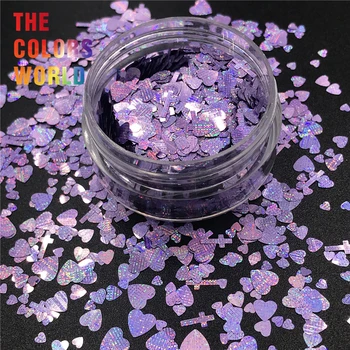 TCT-056 Ljubezen In Križ Mix Obliko 12 Star Shinning Laser Color Lak za Bleščice Set Za Nail Art Okras Ličila DIY Dekoracijo