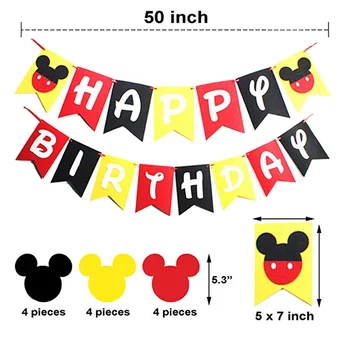 Tema Mickey Mouse 1. Rojstni dan Okraski Dobave Fantje Dekleta Prvi Rojstni dan z Baloni Banner Torto Pokrivalo Otrok Korist