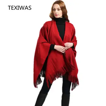 TEXIWAS 2018 pomlad jesen novo preplete tassel multi-barvni Obeh straneh jopico ženske modne pletene Split vilice šal ohlapen pulover
