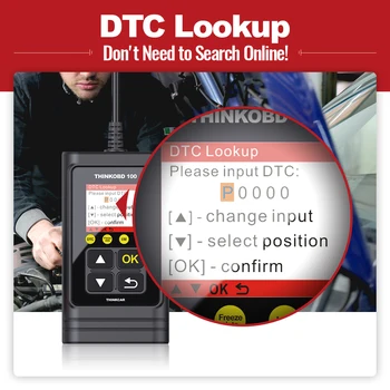 THINKCAR 100 OBD2 Diagnostično Orodje, strokovnjak za Avto DTC Iskanje OBDII Celoten Sistem Automotivo OBD 2 Avtomobila Skener z LCD Zaslonom