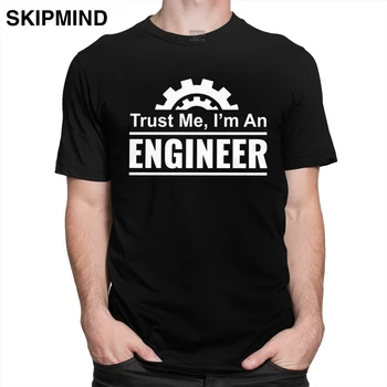 Trendy verjemi Mi, jaz sem Inženir Majica s kratkimi rokavi Moški Kratkimi Tehnik Inženiring Tee Bombaž Mehanske T-Shirt Ideja za Darilo