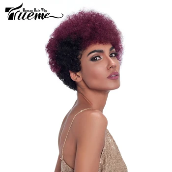 Trueme Mix Barve Lasulja Afro Brazilski Remy Človeških Las Kratek Afro Lasulje Za Black Ženske Polno Modnih Lasuljo