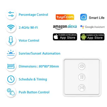 Tuya Smart Življenje WiFi Zavese, Stikalo za Žaluzije roletnih Električni motor, ki je googlova Domača stran Alexa Echo Glasovni Nadzor Pametni Dom