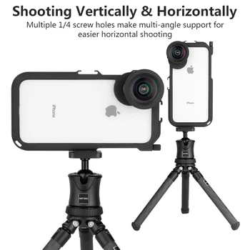 ULANZI Video Kamero Filmmaking Ploščad s 17 mm/ Trenutku Objektiv Nastavek za iPhone Xs /Xs Max,Telefon Graphy Primeru Video Kletko Stojalo