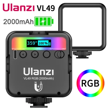 Ulanzi VL-49 Mini RGB LED Video Luč 2000mAh Prenosnih Pocket Fotografske Razsvetljavo Vlog Fill Light Pametni DSLR SLR Lučka