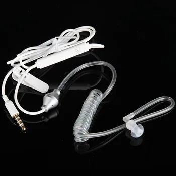 Univerzalni Mehko 3,5 mm Zračno Cev V Uho Mono Elastična, Prožna Telefonske Slušalke Anti Sevanja Spy Slušalka z Mikrofonom