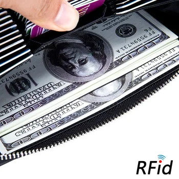 Usnje organ kartico vrečko dolgo denarnice potni list vrečko RFID multi card položaj multi-funkcijo moških in žensk v velike poslovne kartice vrečko