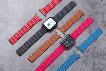 Usnje Povezavo trak za Apple watch band 44 mm 40 mm iWatch Original nastavljiv magnetna zapestnica Apple watch 6 5 4 band 38 mm 42mm