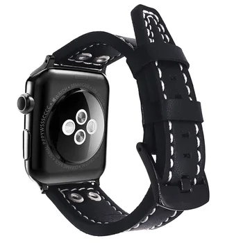 Usnje Watchband za Apple Watch Band Serije 4/3/2/1 Šport Usnjeno Zapestnico 42 mm 38 mm, Trak Za iwatch 6 5 4 MP 44 mm 40 mm
