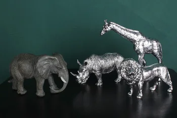 Ustvarjalne smolo slon kip dom dekoracija dodatna oprema Vina kabineta, Afriške živali figurice dnevna soba lev okraski