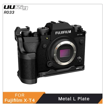 UURig R033 Kovinski L Ploščo Za Fujifilm X-T4 Hladno Čevelj Za Video Lučka Mikrofon Arca Hitro Sprostitev Usnje Ročaj DSLR Fotoaparat