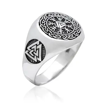 Valknut Čelu Strah Aegishjalmur Odin Islandski Celtics Knotwork Nerjavno Jeklo Tesnila Moške Viking Amulet Nakit