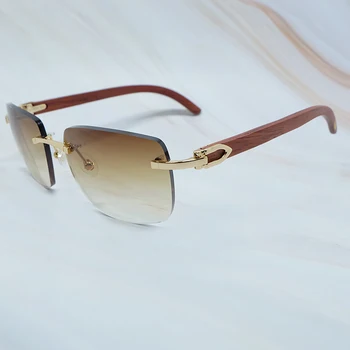 Velik Kvadrat Oblikovalec Blagovne Znamke Sončna Očala Moških Carter Očala Ženske Rimless Buffalo Rog Očala Mens Letnik Sunglass Mens Očala