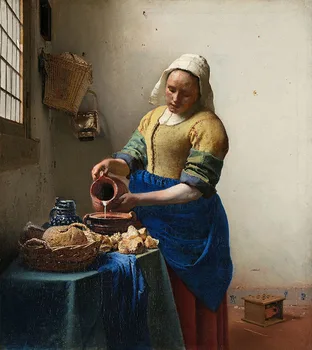 Vermeer Wall Art Platno Slikarstvo Devica Točenje Mleka, Olja, Barvanje, Tiskanje Steni Plakat Dekoracijo Povzetek Dekorativne Slike