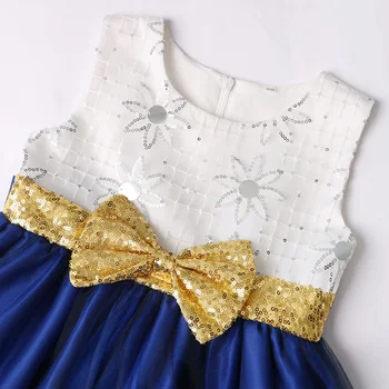 Vezene Baby Dekle Cvet Stranka Obleke, Z Bombažno Podlogo Otrok Malčka Otroci Princesa Elegantno Chirstmas Vestidos Oblačila