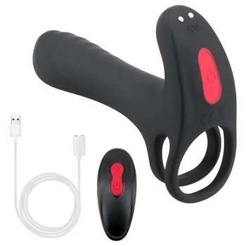 Vibrator Penis Erekcija Dolgotrajna Vagine, Klitoris Spodbujanje Bradavičke Massager Z Cockring Orgazem Seks Igrače Za Nekaj G-Spot