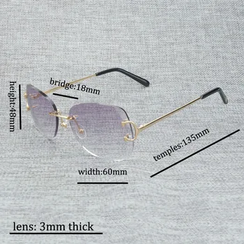 Vintage Rimless Kvadrat C Žice sončna Očala Moške Dodatki Oculos Odtenek za Poletje Zunanji Kovinski Očala za Nasedanja Vožnje
