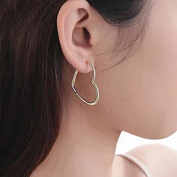 Visoka Kakovost Zlato Veliko Srce Hoop Uhan Za Ženske korejski Femme Earings Poročni Modni Nakit Novo 2020 oorbellen