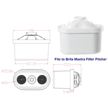 Vodni Filter Kartuša za Filter Universal Vode Vrči Začetni Vložek Čistilec za Jar Brita Maxtra Vode Decalcification
