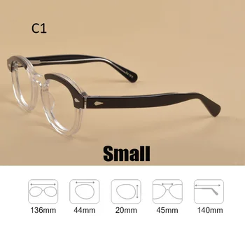 Vrhunska Acetat Optičnih Očal Okvir Moški Ženske Johnny Depp Retro Očala blagovne Znamke Design z box 313