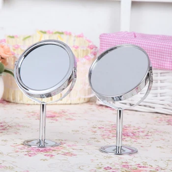 Vroče Prodajo Žensk Srebro Desk Tipa Dvojna Strani Ličila Ogledala Z 1:2 Povečevalno Funkcijo Stekla Kozmetično Ogledalo