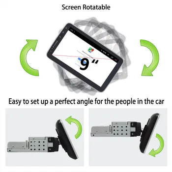 Vrtljiv Avto Multimedijski Predvajalnik 10.2 1+16 G 8 Core Stereo za Android 8.1 s 360 Stopnja Gor Dol Zaslon, GPS, WiFi, Predvajalnik Radio