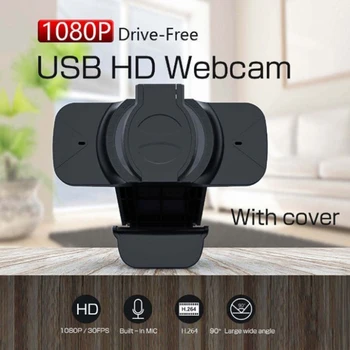W8 Polni 1080P HD Webcam z Zasebnost Kritje Dvojni vgrajeni Mikrofon USB Spletna Kamera