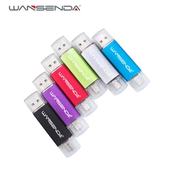 Wansenda Kovinski USB Flash Diski OTG Pen Drive 4GB 8GB 16GB 32GB 64GB 128GB 256GB Dvojno pendrive za android Pametni telefon/Tablični računalnik