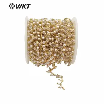 WT-RBC167 Moda zlato electroplated biserne kroglice verige ženske modna sončna očala verige bingljati čare kroglice verige pearl verige
