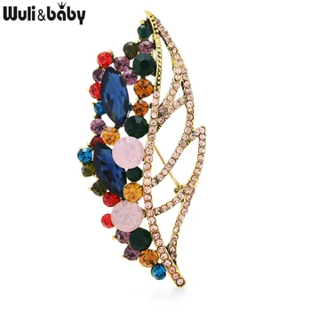 Wuli&baby Multicolor Nosorogovo Listov Broške Ženske Klasičnih Cvet Poroke Urad Broška Zatiči Darila