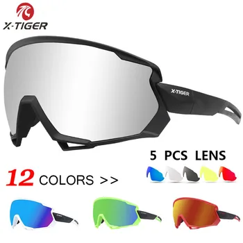 X-TIGER Veter Kolesarska Očala 5 Objektiv Polarizirana Šport na Prostem Kolesarska Očala MTB Gorsko Kolo Sončna Očala Kolesarska Očala