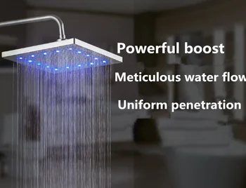Xinyi sodobne pisane LED 6 palec/8-palčni barvni spreminjanje vodne svetlobna kvadratnih dež tuš tuš glavo kopalnica hotel tuš