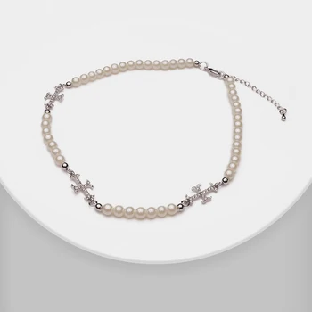XL30569-i18 Amorita boutique Umetni biseri z navzkrižno ogrlica
